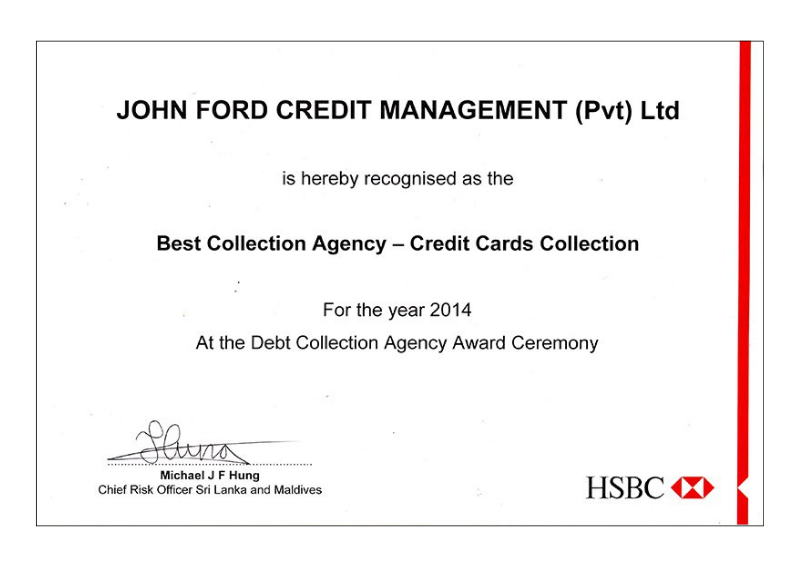 HSBC Best Collection Agency - Credit Card Collection 2014