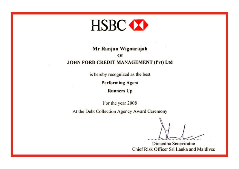 HSBC Best Performing Agent - Runners Up 2008